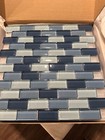 Blue Mix Glossy Glass Mosaic 1 x2  Offset