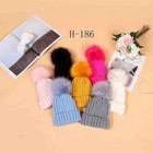 Baby Toddler Kids Winter Warm Knit Fur Pom Pom Bobble Hat Boys  girls Beanie Cap