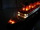 Titanic Wooden Model Cruise Ship W  Flashing Light 32  Fully Assembly