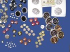 Lot Of 250 Assorted Vintage Rhinestone Buttons - Many Sizes   Colors   Materials