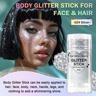 Ionsgako Silver Body Glitter Stick holographic Hair Face Glitter Gel Makeup     
