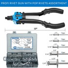 Akktol Rivet Gun Kit  1 4  Pop Rivet Gun Kit With 210pcs Blind Rivets  Heavy    