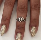 Daily Use Women s Fancy Adjustable Lotus Flower Solid Metal Toe Ring 925 Silver
