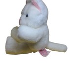 Russ Berrie Plush White Cat Stuffed Animal Toy With Pink Accents