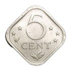 1979 Netherlands Antilles 5 Cents Au Square Shape Coin Km 13