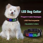 Leadleds Programmable Led Collar Flashing Light Up Rechargeable Pet Dog Safety