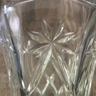 Cut Crystal Vase Scalloped Rim Heavy Clear Pressed Glass Floral Starburst Vase