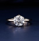 Handmade 0 5ct Lab Grown Diamond Solitaire Ring  10k Solid Gold Ring  Igi