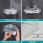 Corner Caddy Bathroom Shower Shelf Wall Mounted No Drilling 2 Tier Storage Sh   