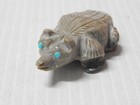 X Finely Carved Vintage Zuni Indian Stone Otter   Beaver Fetish Turquoise  Eyes