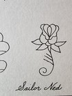 Original Traditional Vintage 1981 National Tattoo Flash Sheet Sailor Ned Resinol