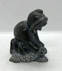 Vintage Inuit Carved Stone Figure Hunter With Seal Eskimo Art Canada