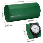 Watch Roll Travel Case 3 Slots Portable Leather Watch Cases  Green