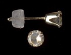 14k Fine Solid Yellow Gold 4mm Round Clear Crystal Cz Solitaire Stud Earrings Lc