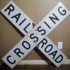 Beveled Railroad Crossbuck Sign Reflective Double Sided Aluminum Crossing Marker