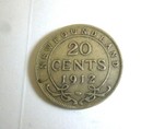 Newfoundland 1912 20 Cents Silver Very Fine Km 15