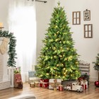 Pre-lit Artificial Christmas Tree Led Lights Hinged Xmas Tree Green Multi-size