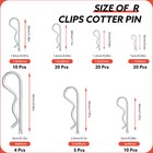 220 Pcs 13 Size Hardware Pins Cotter Pin Assortment Kit 304 Stainless Steel R   