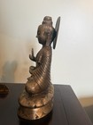 Vintage Brass bronze Buddha Statue Meditating Shakyamuni Figure 8    Heavy Antique