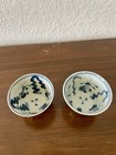 2 Antique Chinese Cafe Au Lait Glaze Porcelain Tea Cup 18th Century Qing Dynasty
