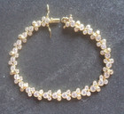 Diamonique Disney Mickey   Minnie Tennis Bracelet 18k Plated Sterling Silver