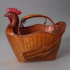 Vintage Shanghai Handicrafts Large Rooster Woven Basket 14   