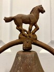 Genuine Antique American Cast Iron Horse Weathervane W  Bell   16 25     
