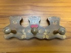 3 Bear Heart Wood Hanger Nursery Vintage 80s 