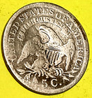     1836  Capped Bust Silver Half Dime  H10c  Large 5c