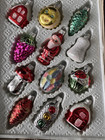 Vintage Commodore Christmas Classics Hand Decorated 12 Figural Glass Ornaments