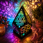 Bohemian Projection Lamp Led Night Light Colorful Geometric Usb Table Decor