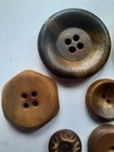 Vintage Vegetable Ivory  Tagua Nut Sewing Buttons Brown Yellow 21-50 Pcs
