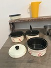 Vtg Kids Kitchen Lot  Pots Pans Dishes  Chilton  Fisher Price And More