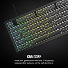 Corsair K55 Core Rgb Gaming Keyboard 10 Zone Rgb Membrane Gray Certified Refurb
