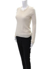 Theory Womens Cotton Waffle Knit Button Detail Long Sleeve Top Beige Size S