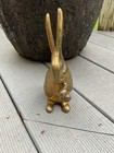 Solid Brass Vintage Etched Rabbit 7    Tall
