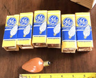 6vintage Nos Ge Rustic Orange Swirl Flare Flame Lamp Bulbs 15 Watt New Old Stock