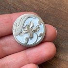 Antique Enameled Magnolia Button Victorian Flower Floral Shank Button 1-1 16 
