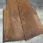 Vtg  Military Wwii British Army Jerkin Leather Wool Lined Vest 4 Button Front