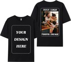Personalized Custom Tee Front Back Chest Print Your Design Photo Logo Unisex