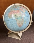 Vintage 12    World Globe Replogle Land Sea True To Life Rotating Axis 1960s