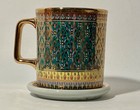 Thai Benjarong Hand-painted Gilded Porcelain Mug With Saucer