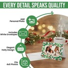 Christmas Photo Frame Greeting Cards With Envelopes  Holly Sprigs  15-count