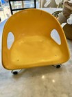 Kids Vintage 1960s Plastic Chairs Pair Yellow Green Metal Base Set Retro Mcm -2