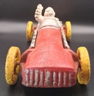 Cast Iron Michelin Man  bibendum  Red Race Car 10 Inches Long