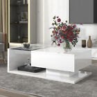 High Gloss Coffee Table Center Cocktail Table Side Table End Table With Drawers