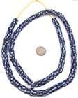 Beads Krobo Recycled Black With Blue Stripes Glass African Trade Beads-ghana