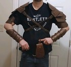 Medieval Gauntlet Faux Leather Arm Shoulder Guard Armor Larp Sca Costume
