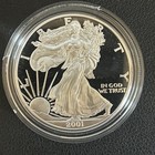 2001 W American Silver Eagle Proof With Box  Case And Coa