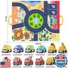 Temi Baby Toddler Toys  15 Pieces Baby Truck Car Toy With Play Mat storage Ba